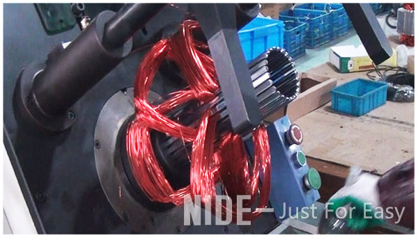 DC motor stator coil inserting machine