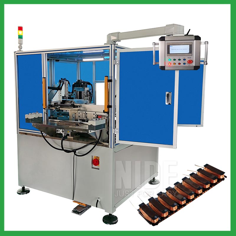 Automatic linear stator needle winding machine